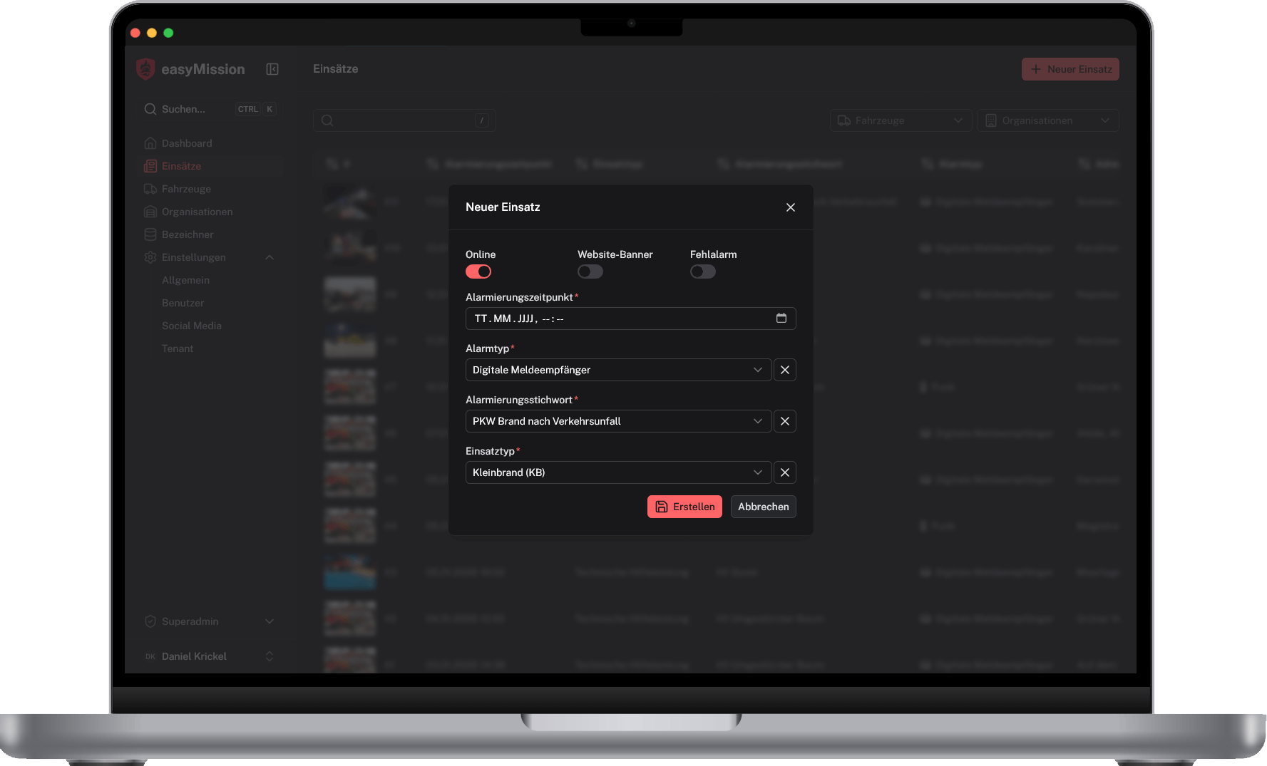 Schnelle & vollständige Einsatzerfassung